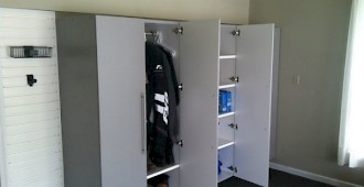 Slatwall and Cabinets Installation