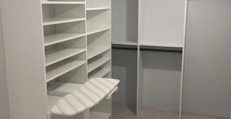Custom Walk In Closet System with Pull Out Ironing Board