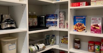 Kitchen pantry system installation with white finish
