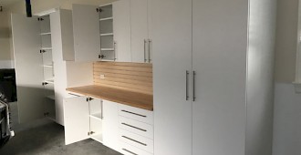 Custom Garage Cabinets with Doors Open