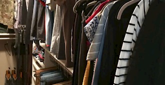 Triple Hang Space in Custom Walk In Master Bedroom Closet